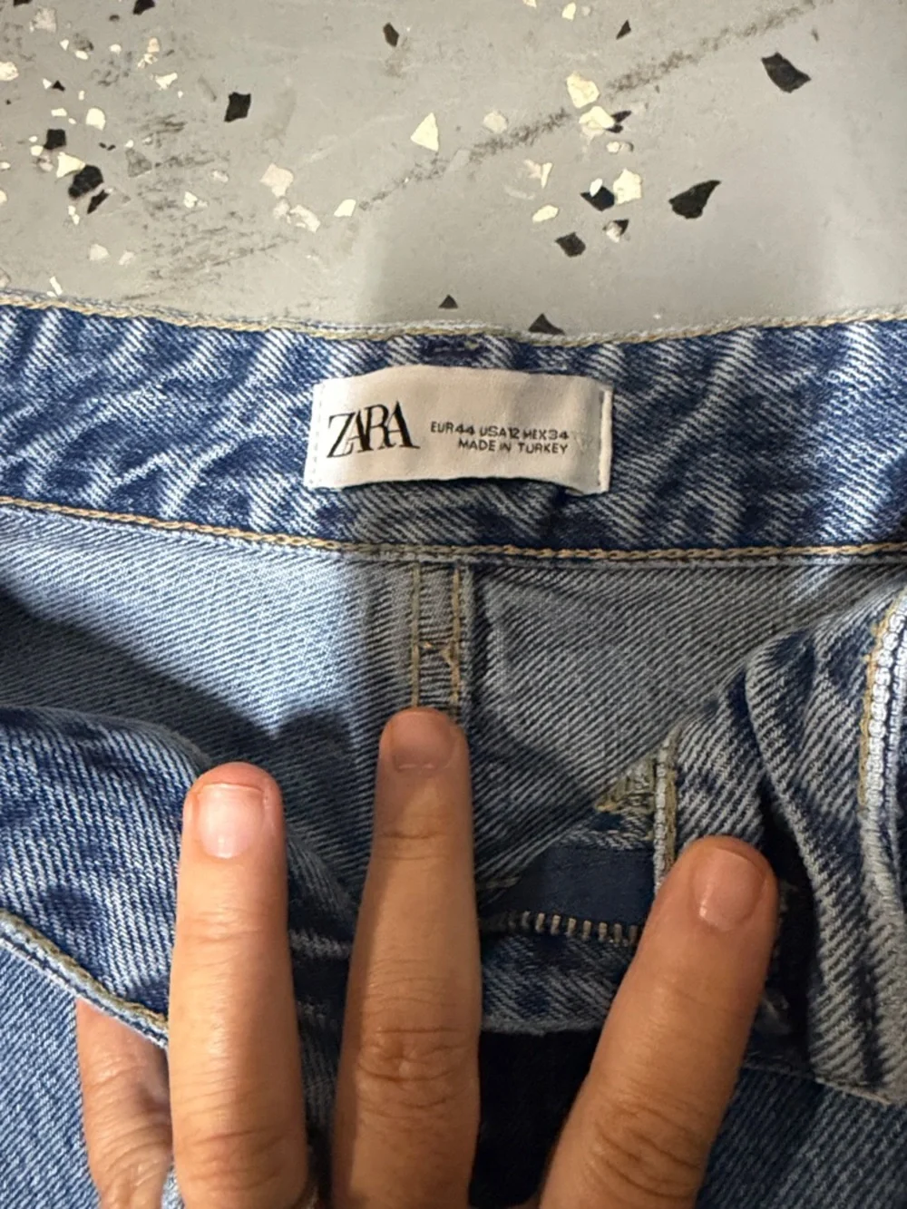 Zara Light Blue Distressed Wide-Leg Jeans - Picture 2 of 3